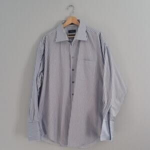 Claiborne Men's Button Down Striped Cotton Shirt XXL